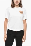 Dsquared2 Crew Neck Cotton T-shirt With Mesh Detail In White