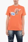 Dsquared2 Crew Neck Cotton T-shirt With Patches In Orange