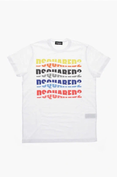 Dsquared2 Crew Neck Cotton T-shirt With Printed Logo