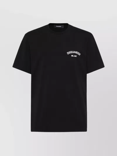 Dsquared2 Crew Neck Cotton T-shirt With Short Sleeves In Black