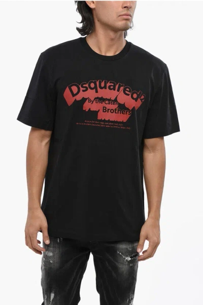 DSQUARED2 CREW NECK D2 SHADOW T-SHIRT WITH PRINT
