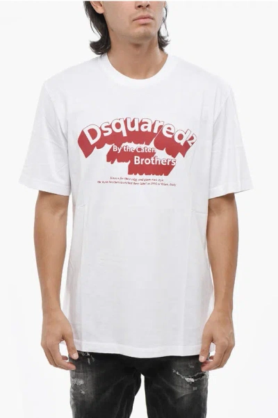 Dsquared2 Crew Neck D2 Shadow T-shirt With Print In White