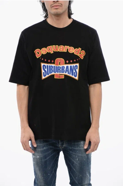 DSQUARED2 CREW NECK D2 SUBURBAN SKATER FIT COTTON T-SHIRT