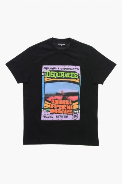 Dsquared2 Crew Neck Double Pipe T-shirt With Front Print