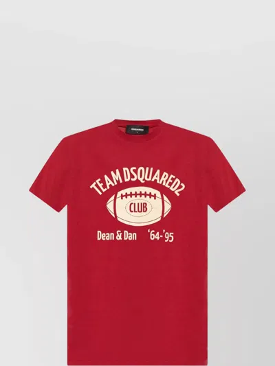 DSQUARED2 CREW NECK GRAPHIC PRINT JERSEY T-SHIRT
