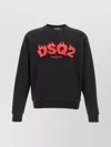 Dsquared2 Crew Neck Graphic Print Long Sleeves Sweater In Black