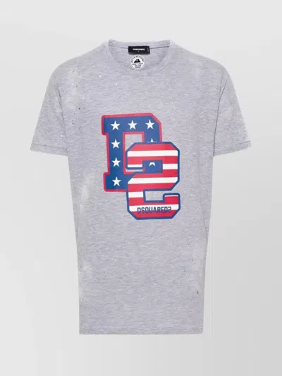 DSQUARED2 CREW NECK GRAPHIC PRINT T-SHIRT WITH SHORT SLEEVES