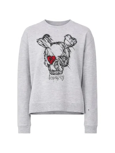 Dsquared2 Crew-neck Graphic Sweatshirt In Gray