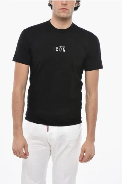 Dsquared2 Crew Neck Icon Cotton T-shirt In Black