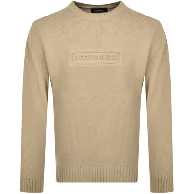Dsquared2 Crew Neck Knit Jumper Beige
