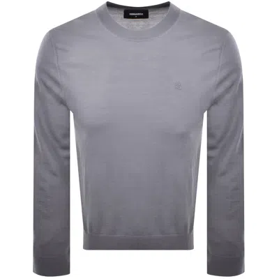 Dsquared2 Crew Neck Knit Jumper Grey In Gray