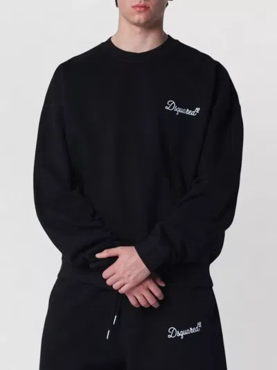 Dsquared2 Crew Neck Knit Sweater Long Sleeves In Black