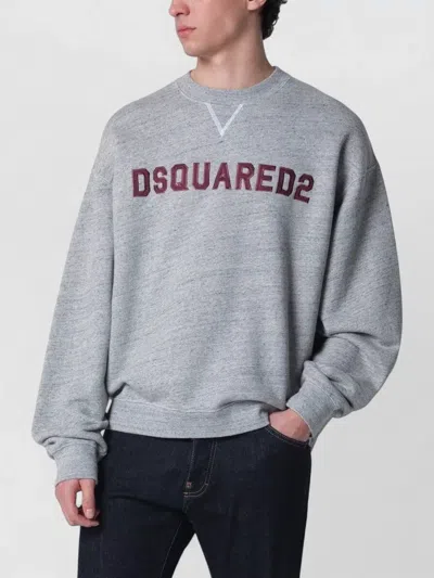 Dsquared2 Crew Neck Knit Sweater Long Sleeves In Gray