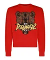 Dsquared2 Crewneck Embroidered Graphic Design Sweater In Red