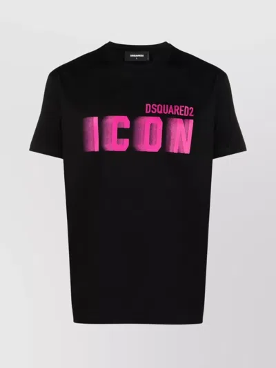 Dsquared2 Crew Neck Logo Print Cotton Jersey T-shirt In Multicolor