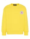 Dsquared2 Crew-neck Logo-patch Sweatshirt In Yellow