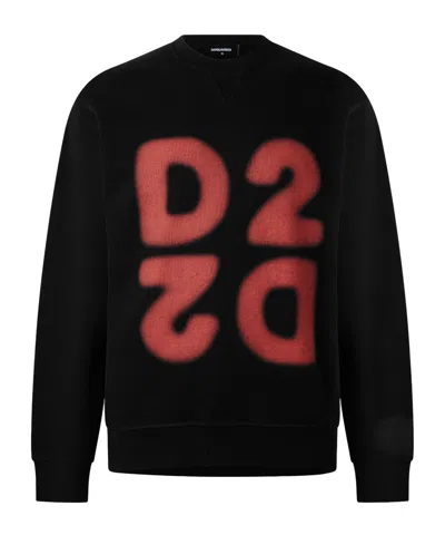 Dsquared2 Crew Neck Long Sleeve Sweatshirt In Black