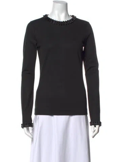 Pre-owned Dsquared2 Crew Neck Long Sleeve Top In Black