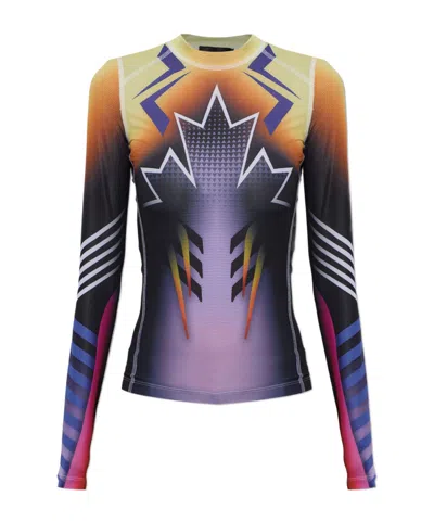 Dsquared2 Crew Neck Long-sleeved T-shirt In Multi