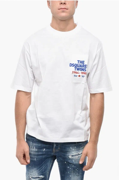 Dsquared2 Crew Neck Loose Fit T-shirt With Breast-pocket In White