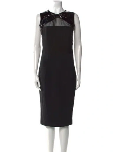 Pre-owned Dsquared2 Crew Neck Midi Length Dress In Black