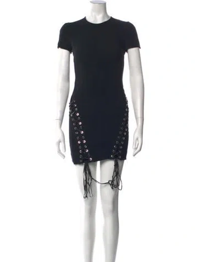 Pre-owned Dsquared2 Crew Neck Mini Dress In Black