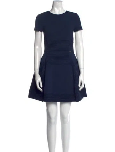 Pre-owned Dsquared2 Crew Neck Mini Dress In Blue
