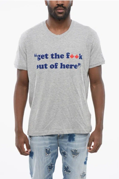 Dsquared2 Crew Neck Out Of Here Cotton T-shirt