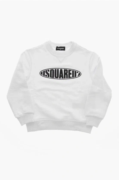 Dsquared2 Crew Neck Relax Sweatshirt With Printed Logo In White