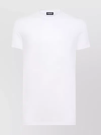 Dsquared2 Crew Neck Short Sleeve Fitted T-shirt In White