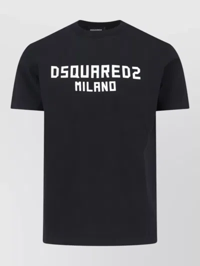 Dsquared2 Crew Neck Short Sleeve Straight Hem T-shirt In Black