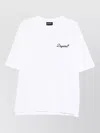 Dsquared2 Men White T-shirt With Embroidered Logo On The Chest In Cotton Man In White
