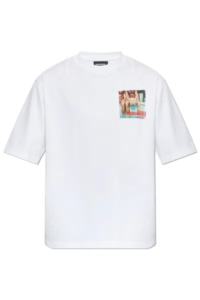 Dsquared2 Crew Neck Short-sleeved T-shirt In Multi