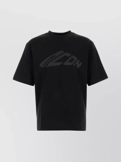 Dsquared2 Crew Neck Short Sleeves Cotton T-shirt In Black
