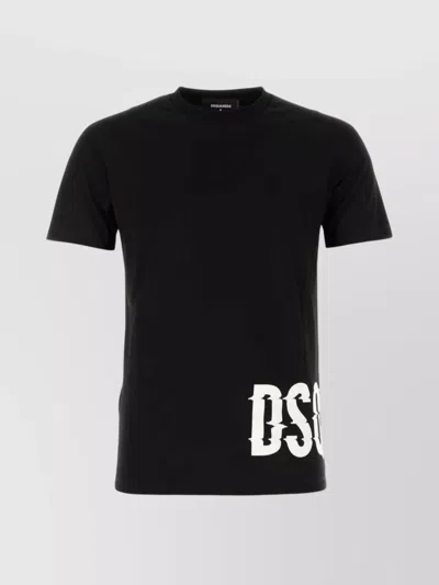 Dsquared2 Crew Neck Short Sleeves Cotton T-shirt In Black