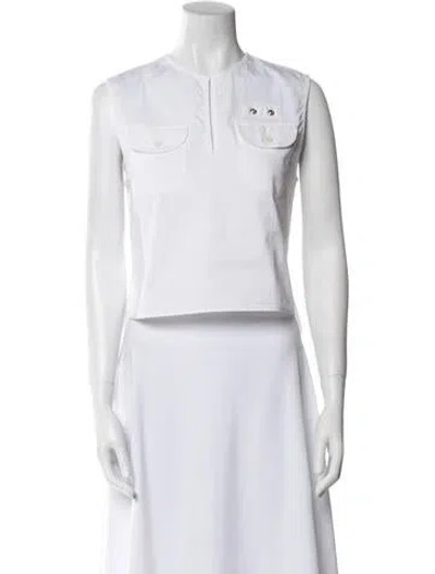 Pre-owned Dsquared2 Crew Neck Sleeveless Crop Top In White