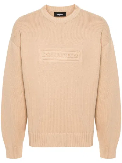 Dsquared2 Crew-neck Sweater In Beige