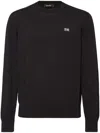 Dsquared2 Classic Black Crew-neck Sweater With Ribbed Cuffs In Black  
