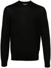 Dsquared2 Logo-plaque Fine-knit Jumper In Black  