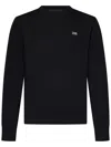 Dsquared2 Timeless Crewneck Sweater With Ribbed Cuffs And Hem In Black