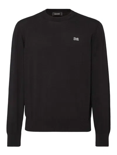 DSQUARED2 SUÉTER CUELLO REDONDO - NEGRO