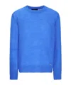 Dsquared2 Mohair Blend Crew Neck Long Sleeve Sweater In Blue