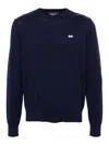 Dsquared2 Ribbed Crewneck Sweater With Cuffs And Hem In Dark Blue
