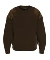 Dsquared2 Shoulder-patch Ribbed-knit Jumper In Green