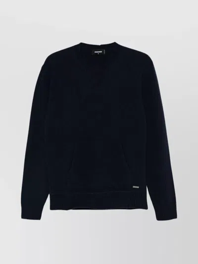 DSQUARED2 CREW NECK SWEATER WITH FRONT POUCH POCKET
