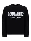 Dsquared2 Sweatshirt With Logo And Velvet Finish In Black