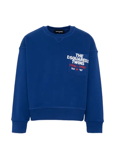 Dsquared2 Kids' Crew-neck Sweatshirt In Blue