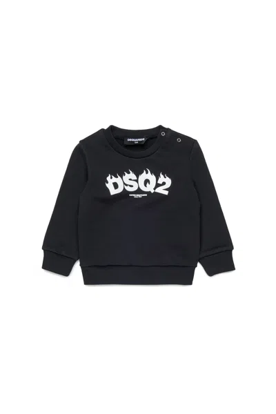 Dsquared2 Crew Neck Sweatshirt With Dsq2 Logo In Black