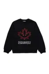 Dsquared2 Crew-neck Sweatshirt With Maple Leaf Outline In Black