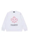 Dsquared2 Felpa Girocollo Con Maple Leaf Outline In White